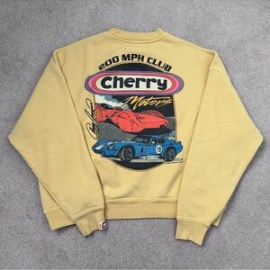 NWT Cherry LA American Crewneck Graphic Sweatshirt in Butter; 200 MPH Club
